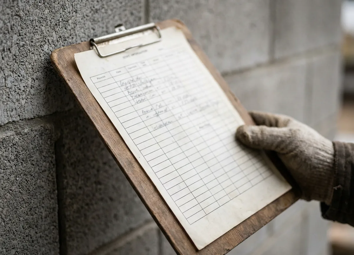 Technician checking sealed exclusion work on a scheduled visit